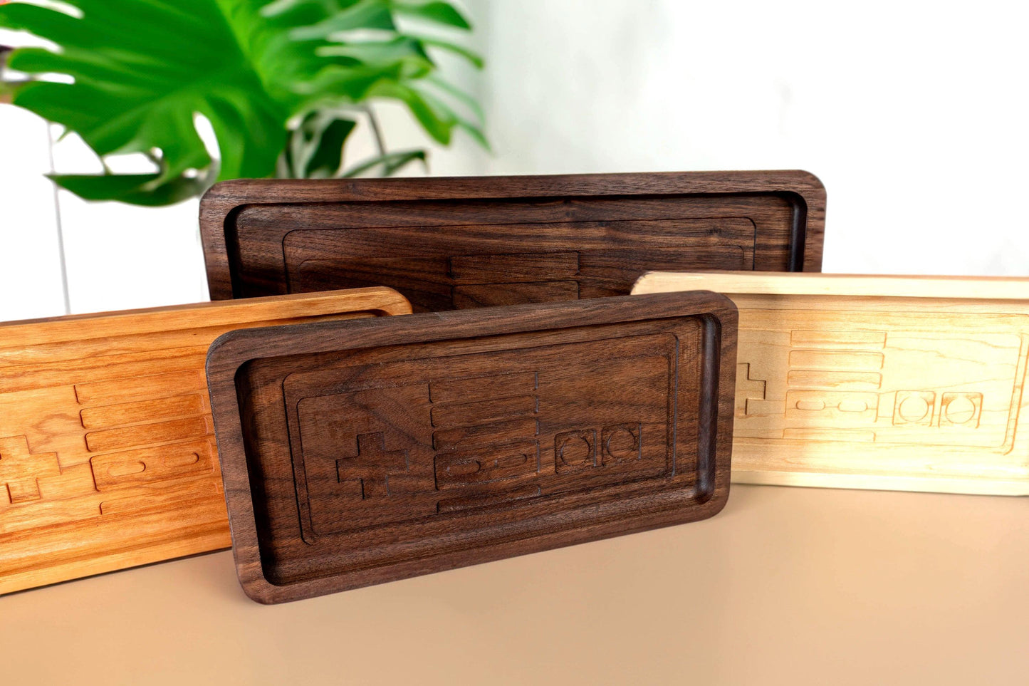 Deluxe Retro NES Controller Inlay Wooden Tray