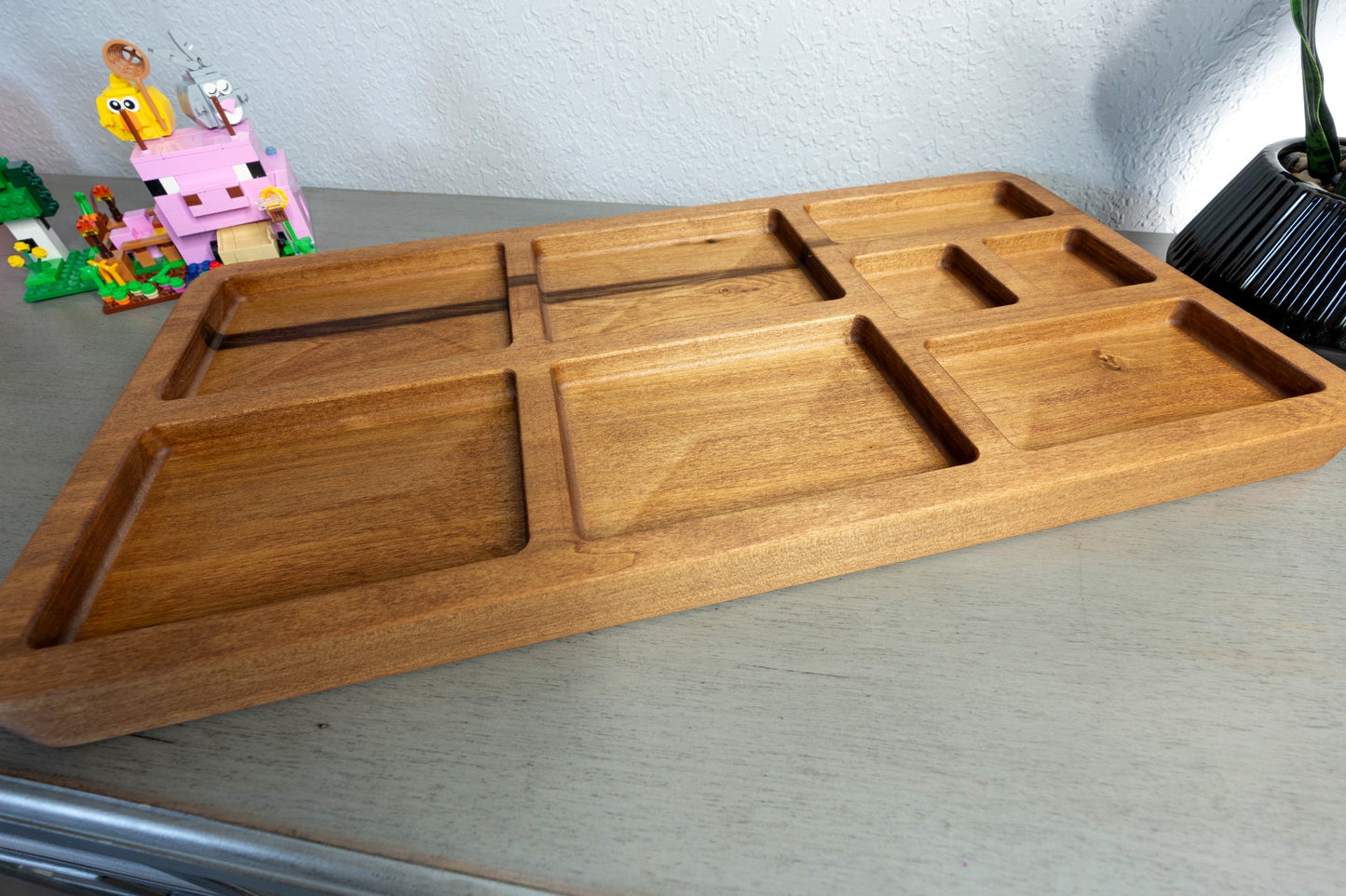 XL Handcrafted Hardwood Building Block Sorting Tray