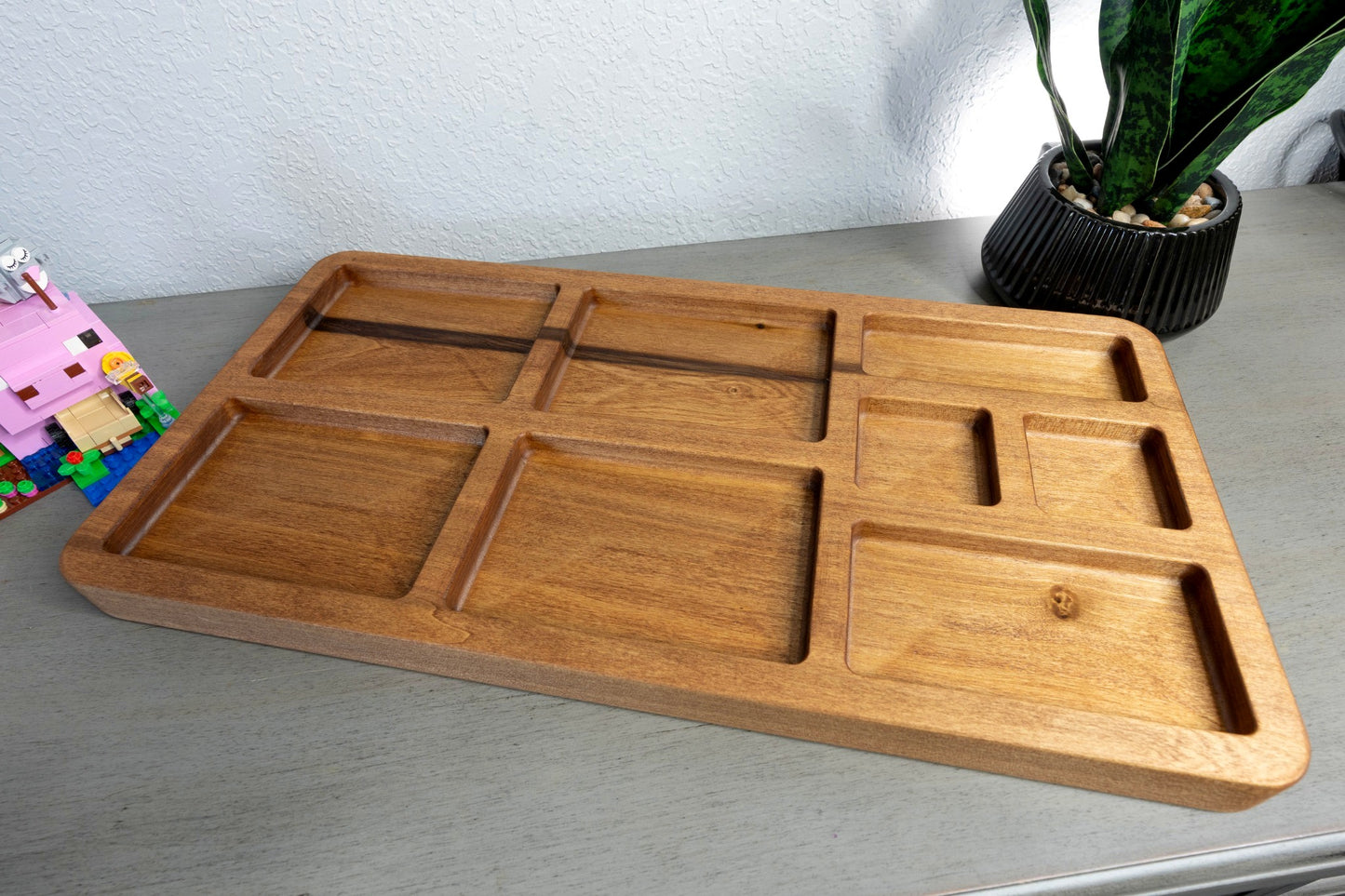 XL Handcrafted Hardwood Building Block Sorting Tray
