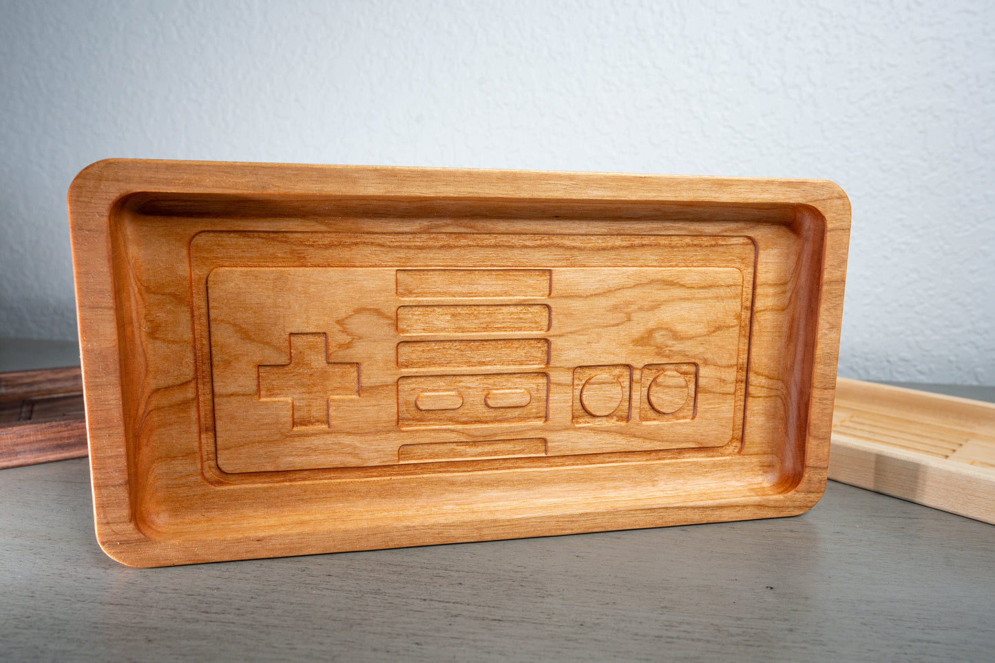Deluxe Retro NES Controller Inlay Wooden Tray