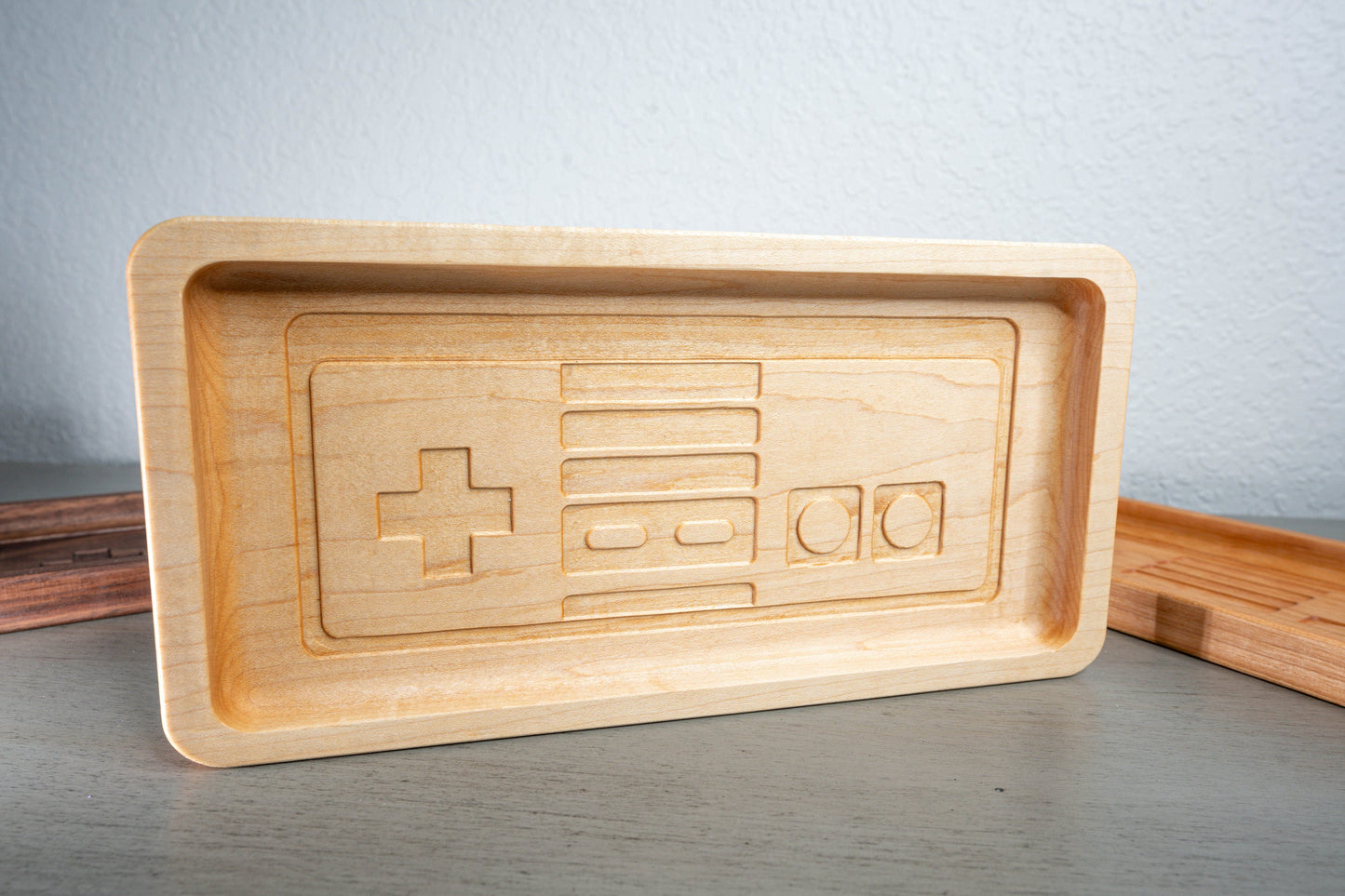 Deluxe Retro NES Controller Inlay Wooden Tray