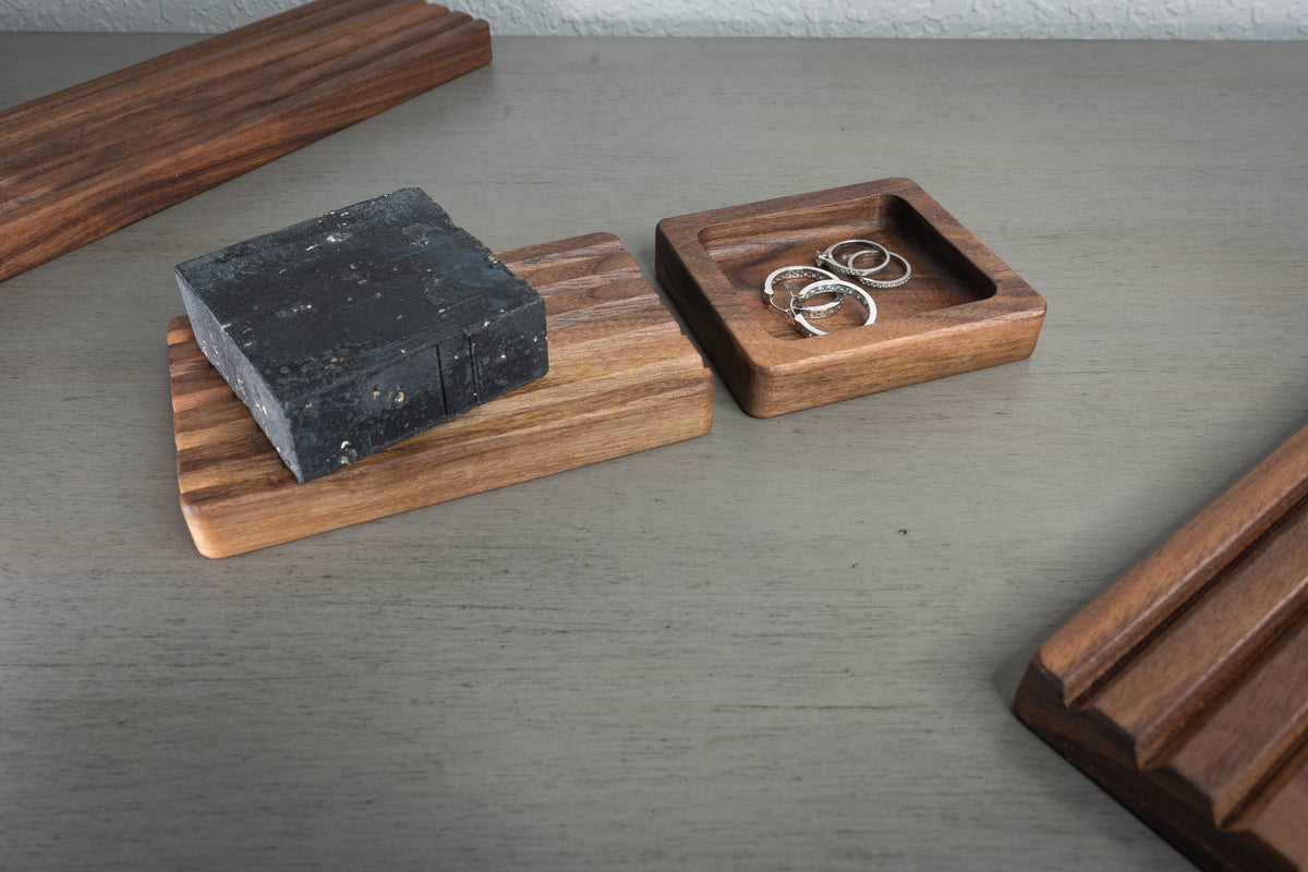 Handcrafted Hardwood Soap Dish & Countertop Tray
