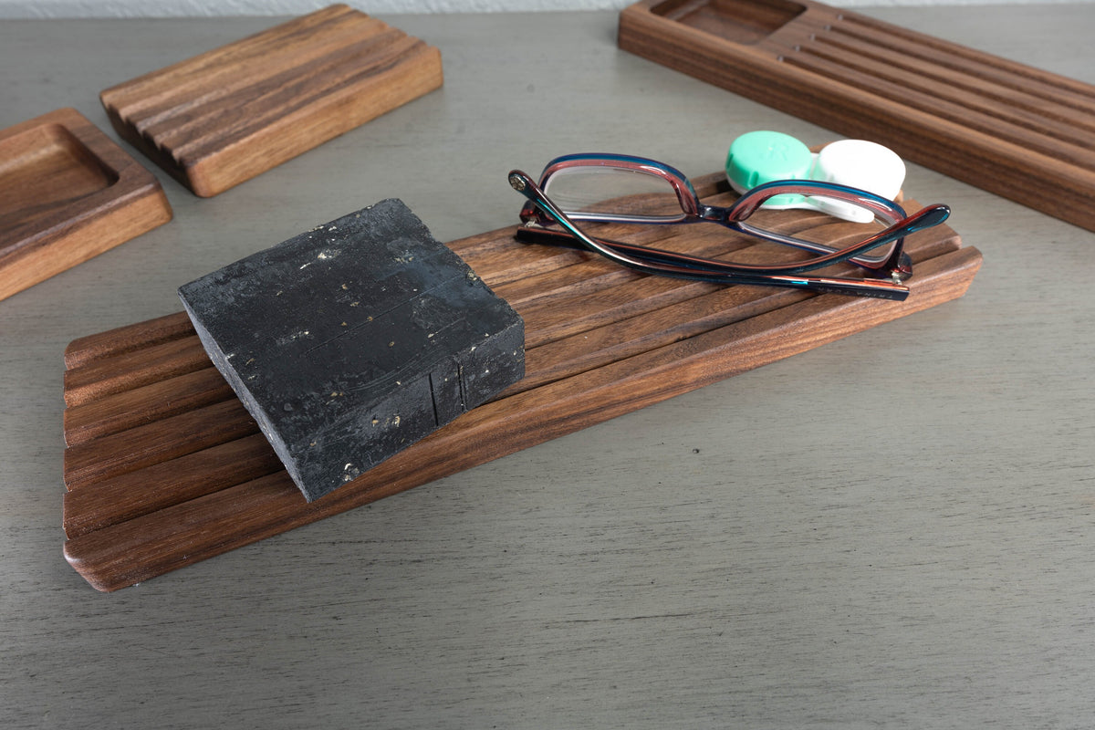 Handcrafted Hardwood Soap Dish & Countertop Tray