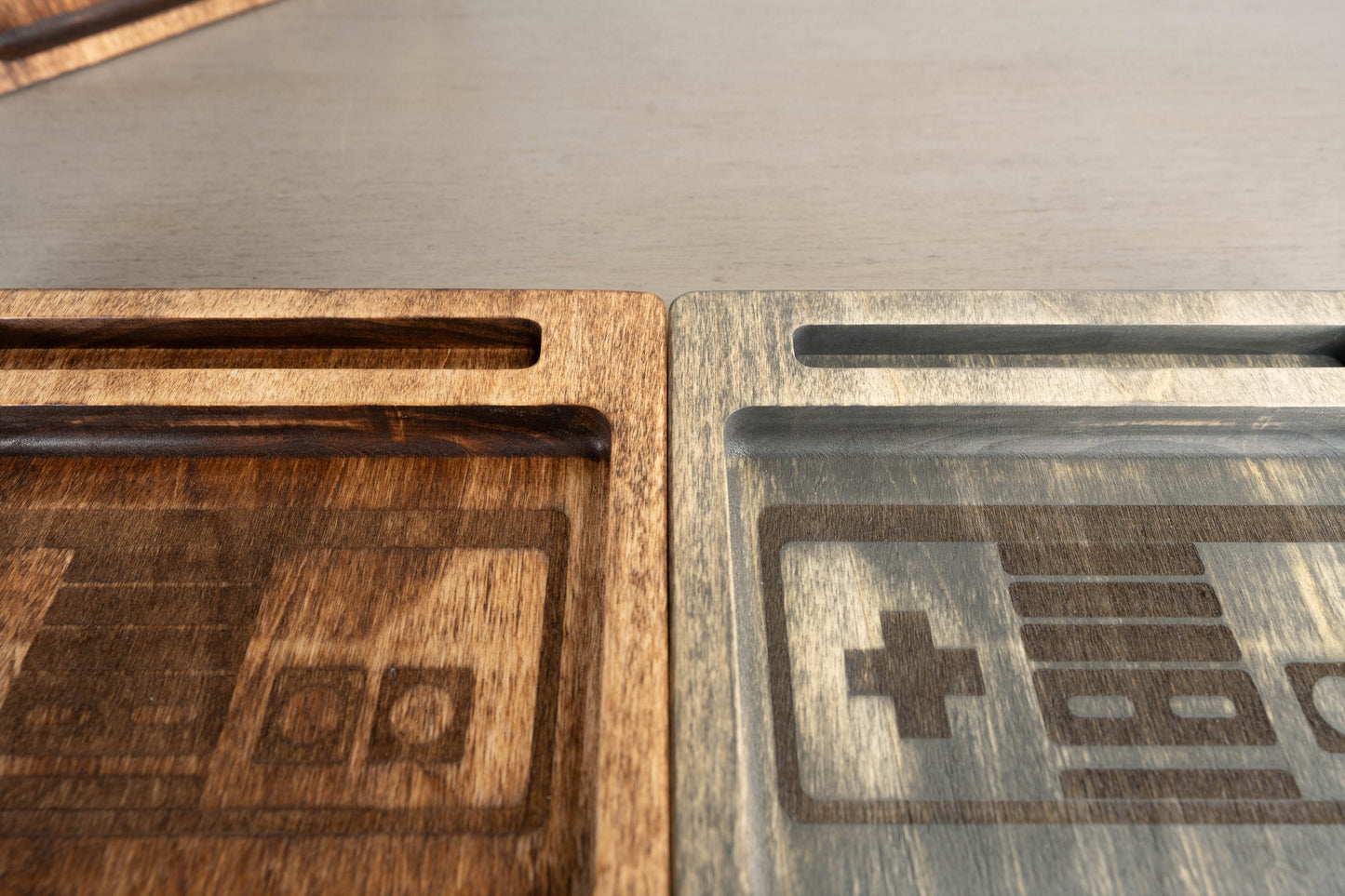 Handcrafted Classic Console Controller Desk Tray: Universal Phone Slot