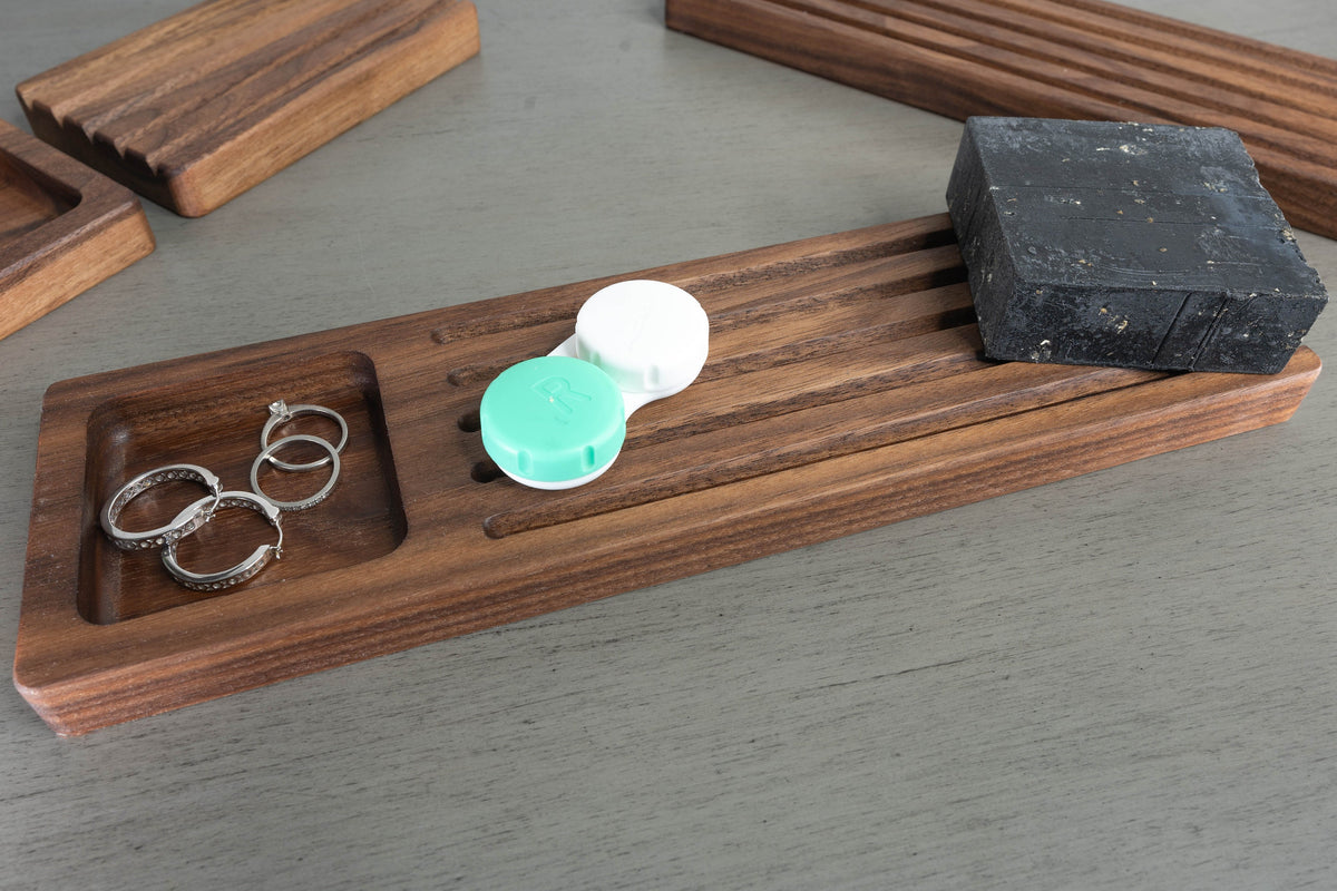 Handcrafted Hardwood Soap Dish & Countertop Tray